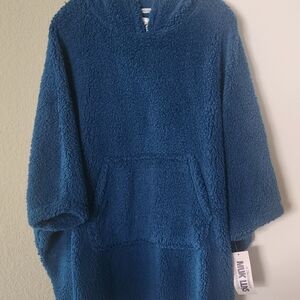 Fleece Hooded Cape Style Pullover